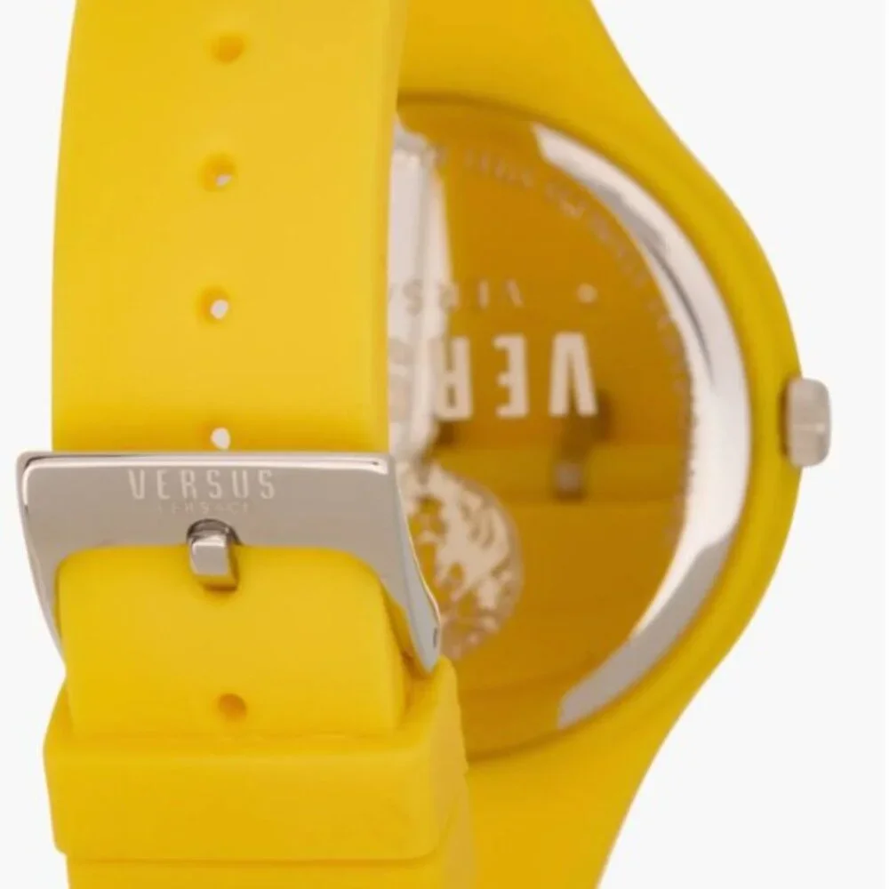 Versus Versace Versace Fire Island Lion Silicone Strap Watch, 44mm Yellow